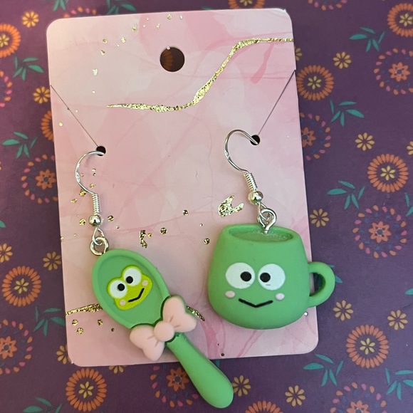 Sanrio Jewelry - Keroppi spoon& mug earrings